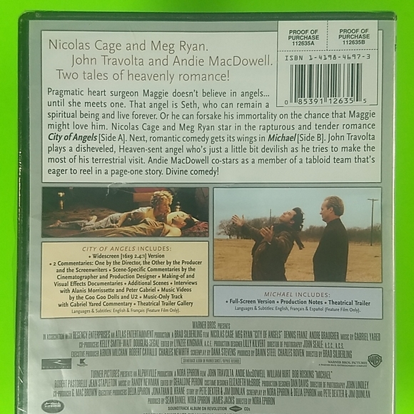 Double Feature Chick Flick! City of Angels/Michael, DVD, Factory Sealed - Picture 2 of 9